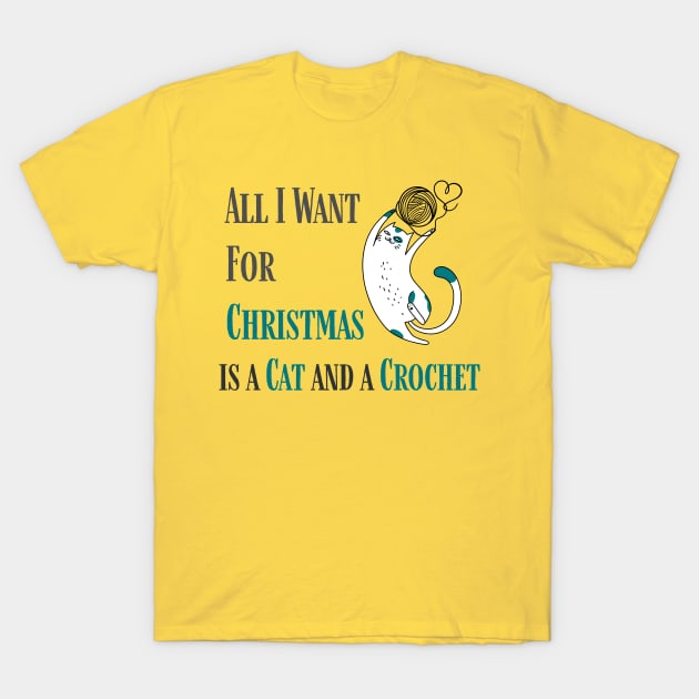 All I want for Christmas is a Cat and a Crochet T-Shirt by Coldhand34